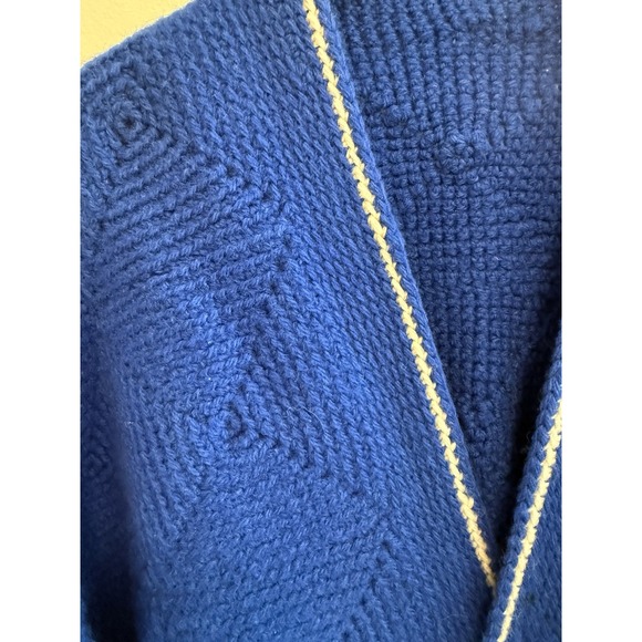 Vintage Hand Knit Wool Cardigan Sweater L/XL Chunky Knit Grandpa core READ - Picture 2 of 11